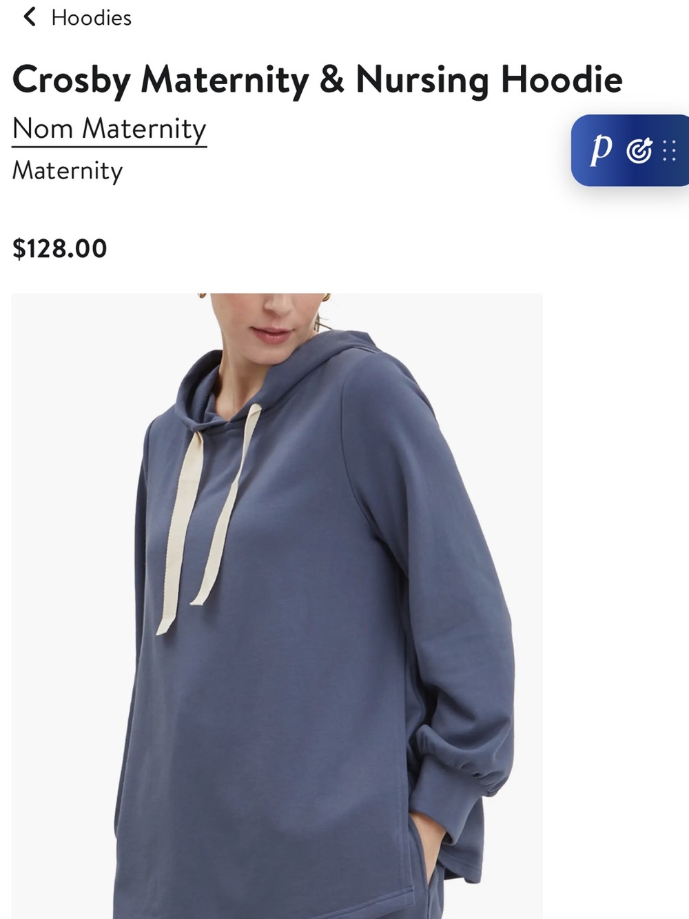 Nom Maternity nursing hoodie